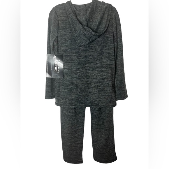 On Que Casuals Charcoal Heather Gray Pull on Knit stretch Pants - Picture 10 of 11